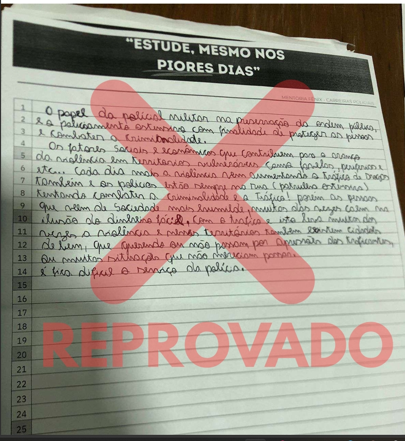 Redação sem o Guia de Redação Cebraspe